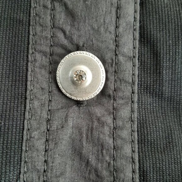 CONRAD C Sparkly Rhinestone Button Down Light Casual Jacket Black Sz 12 Petite - Picture 7 of 14